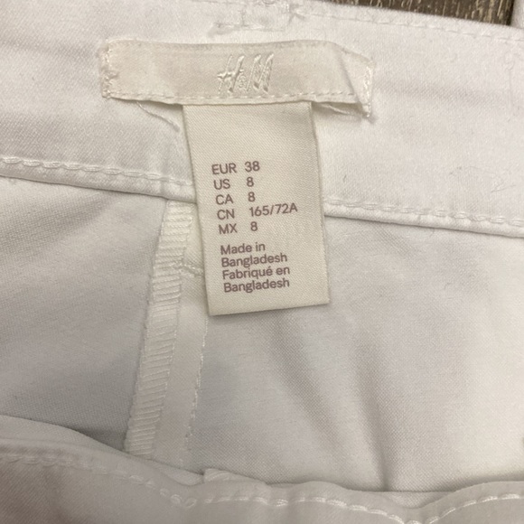 H&M white side zipper pants size 8 - Picture 3 of 7